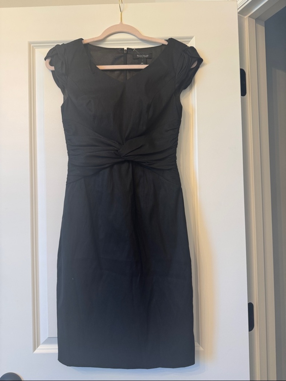 White House Black Market Black Knot-Front Midi Dress - Picture 2 of 16